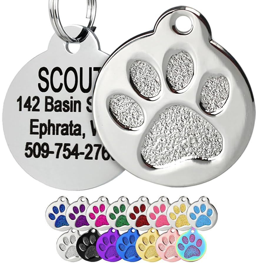 silver950 【2枚組】dog tag handmade Paw Print Pet Tag | Stainless Steel – GoTags